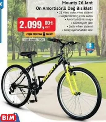 MOUNTY 26 JANT ÖN AMORTİSÖRLÜ DAĞ BİSİKLETİ